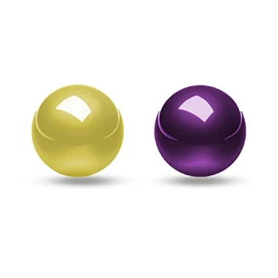 Afbeelding van Perixx PERIPRO 303X2C 1,34 inch trackball 2 stuks verpakking vervangende bal voor M570, M575, Perimice 517/520/717/720 en andere mouse glanzend paars geel