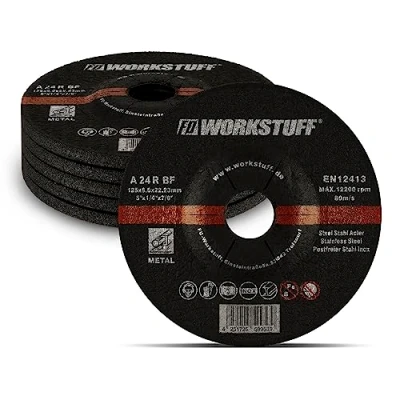 Afbeelding van Fd Workstuff Slijpschijven Ø 125 mm 5 Stuks voor Slijpers van Workstuff, Metaal en Steenvoorbereiding, 22,0 Opname, 6,0 Dikte