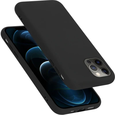Afbeelding van Cadorabo Hoesje geschikt voor Apple iPhone 13 PRO Case in LIQUID ZWART Beschermhoes TPU silicone Cover