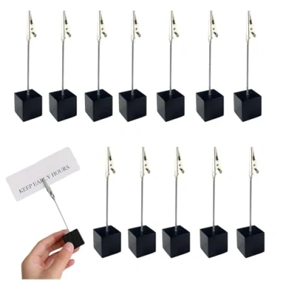 Afbeelding van ZHYUAN Fotohouders met klemmen, 22 stuks, fotohouder memoclips, berichtencliphouder, losse fotohouder, stoelkaarthouder, voor kantoor, bruiloft, huisdecoratie, tafeldecoratie, feest
