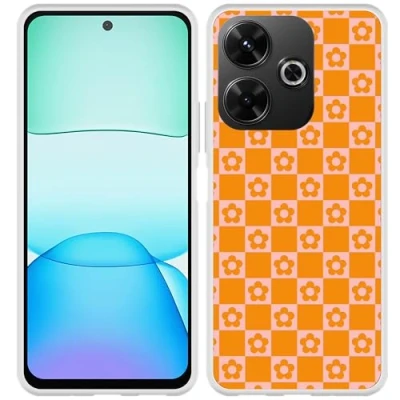 Afbeelding van Cazy Hoesje geschikt voor Xiaomi Redmi 13 (4G) Siliconen Bloemetjes Dambord