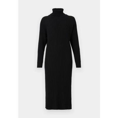 Afbeelding van YAS MIDI Rollneck S NOOS Gebreide jurk, Dames, Maat: Large, Black