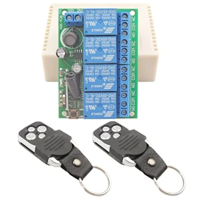 Afbeelding van DieseRC 12V 24V 4 Kanaals draadloze Relais Afstandsbediening Schakelaar DC 6 30V 433Mhz RF Universele 4CH Ontvanger Module met 2 Zenders, voor Verlichting, Garagedeur, Motor, bediening