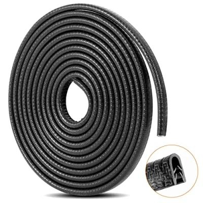 Afbeelding van randbescherming autodeur 5 m U vorm rubber auto universele pasvorm zwart geen lijm