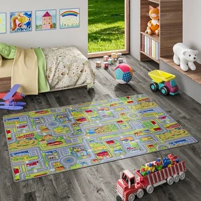 Afbeelding van Kinderen spel tapijt avontuurlijke land kleurrijke in 17 maten