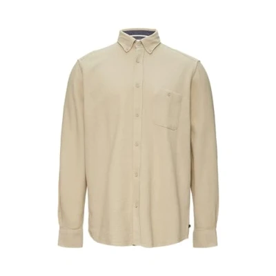 Afbeelding van s.Oliver Regular FIT Buttondown Struktur Overhemd, Heren, Maat: Small, Beige