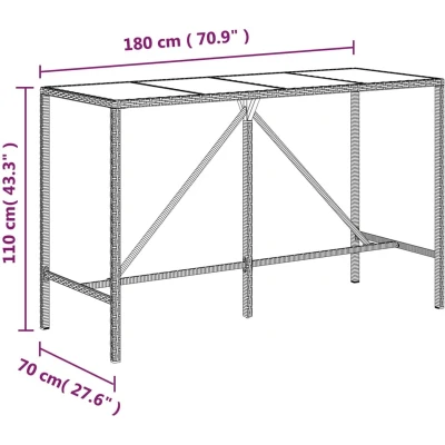 Afbeelding van vidaXL 9 delige Tuinbarset poly rattan en massief acaciahout grijs