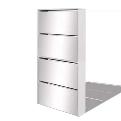 Afbeelding van Schoenenkast met 4 spiegels 63x17x134 cm wit