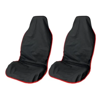 Afbeelding van LIONSTRONG® Autostoelbeschermer voorstoel universeel compatibel [waterdicht] autostoelhoezen stoelhoezen auto beschermhoes autostoel stoelbescherming werkplaatsbeschermer, 2x Polyester Rood