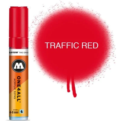 Afbeelding van Molotow 327HS Traffic Red Rode acryl marker Chisel tip 4 8mm Kleur rood