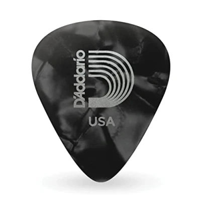 Afbeelding van D&quot;;Addario 1CBKP2 10 zwarte pearl celluloid plectra pack light