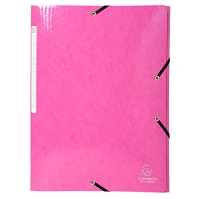 Afbeelding van Exacompta Iderama Elastische 3 Flap Folders, 425 g/m², A4 Roze, Pack 25
