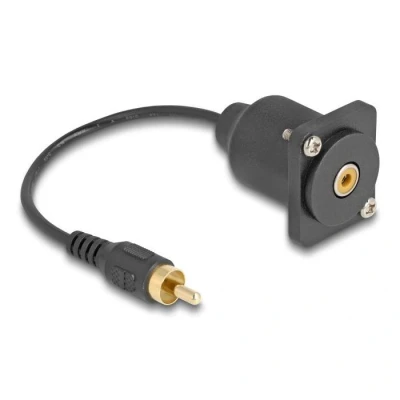 Afbeelding van Delock D Typ Kabel Cinch Stecker zu Buchse schwarz 20 cm HQ products