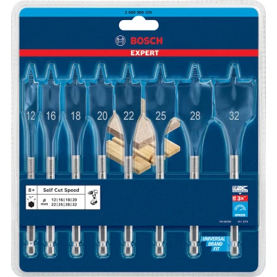 Afbeelding van Bosch EXPERT Self Cut Speed speedboorset 12/16/18/20/22/25/28/32 mm 8 delig (2608900335)