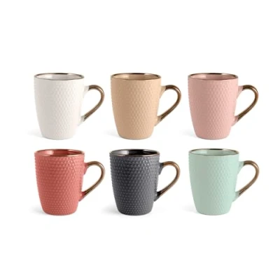 Afbeelding van H&amp;h set 6 mug dots in colori assortiti cc 260