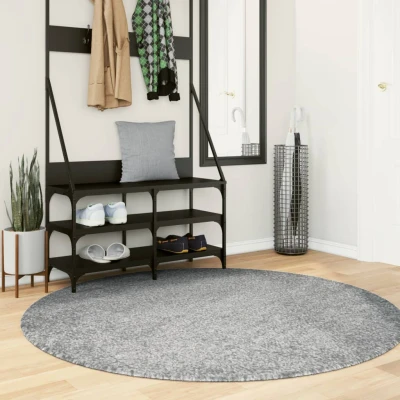 Afbeelding van Vloerkleed shaggy hoogpolig modern Ø 160 cm groen