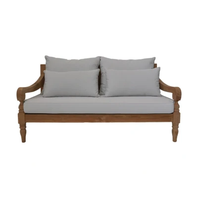 Afbeelding van HSM Collection Bahama sofa 2,5 zits incl kussenset 150x95x80 Naturel/wit teak
