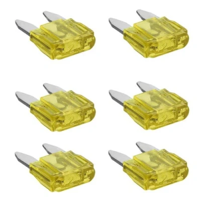 Afbeelding van Pro Plus Steekzekeringen Mini 20 Ampère Geel 6 stuks