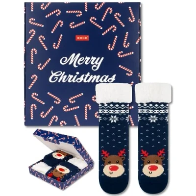 Afbeelding van soxo Dikke Sokken Voor Vrouwen Kerstsokken Cadeau Christmas Socks Kerst Gift Geschenkdoosjes 35 40 Rendier