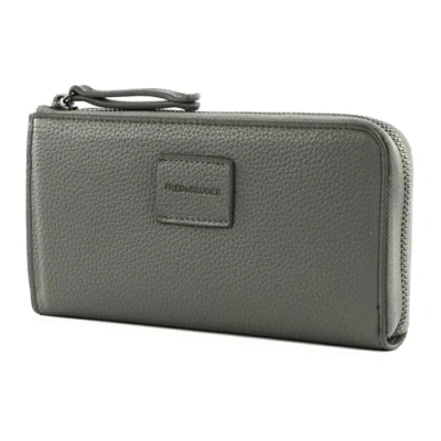 Afbeelding van FREDsBRUDER Leren Portemonnee Lanbe Zip Around Wallet Sage Kaki