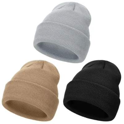 Afbeelding van DRESHOW 3 Stuks Toddler Beanie Kids Winter Hoeden Kinderen Zacht Knit Unisex Muts voor Baby Jongens Meisjes Warm Cap Beanies Maanden 6 Jaar