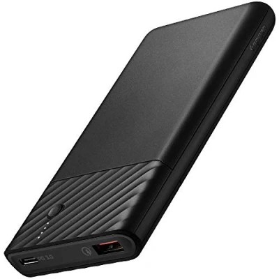 Afbeelding van Spigen PocketBoost PD 10000 Power Bank, USB C 3.0 18W en A Qualcomm Quick Charge 18W, Optimaal opladen met iP Technologie, compatibel iPhone, Samsung, Pixel Huawei