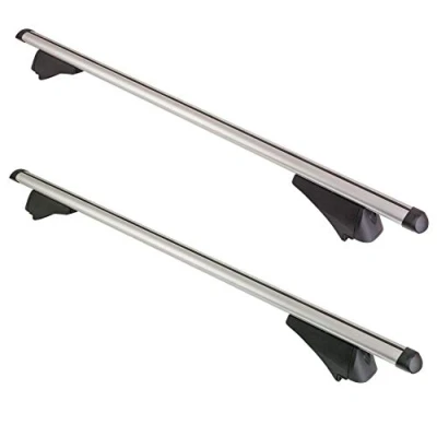 Afbeelding van Summit SUM 004 Railing dakdragers voor auto&#039;s met inbouwrails, aluminium, vergrendeling, set van 2 1,2 m, zilver