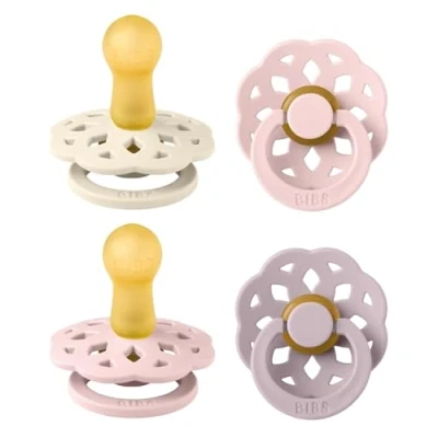 Afbeelding van BIBS Boheme Speen verpakking van 4 stuks. BPA vrij, Ronde speen. Natuurlijk rubberlatex, Gemaakt in Denemarken. Maat 2 (Verpakking stuks), Blossom Mix