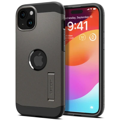 Afbeelding van Apple iPhone 15 MagSafe Hoesje Kunststof Spigen Hardcase/Backcover Grijs Telefoonhoesje