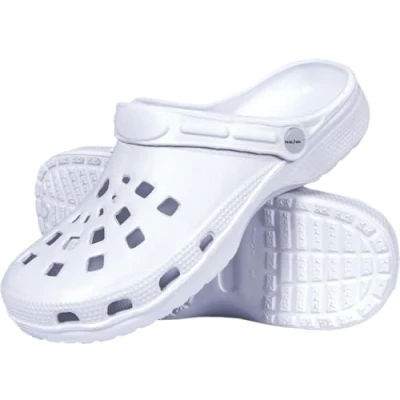 Afbeelding van Reis BCDOTS_W37 Klompen, Tuinschoenen, Slippers, Sandalen, Keukenschoenen Unisex Mannen en Vrouwen Wit Maat 37