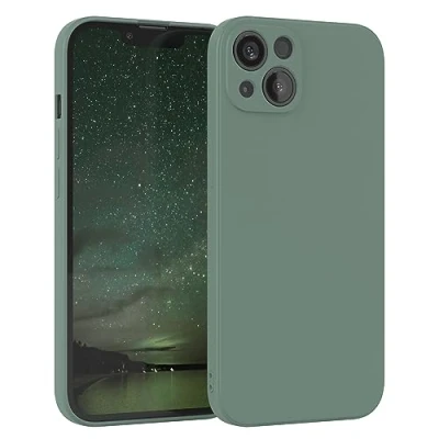 Afbeelding van EAZY Case Silicone voor iPhone 13 Zacht Schokbestendig Mobiel Telefoon Hoesje Beschermend Geval met Camera Bescherming Dun Premium Cover TPU Bumper in Middernachtgroen