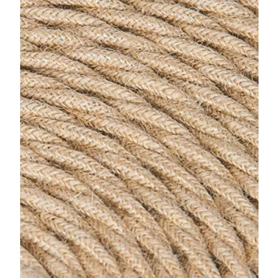 Afbeelding van Textielkabel voor lamp, stofkabel 2 aderig (2x0,75mm²) jute. Made in Italy (10 meter)