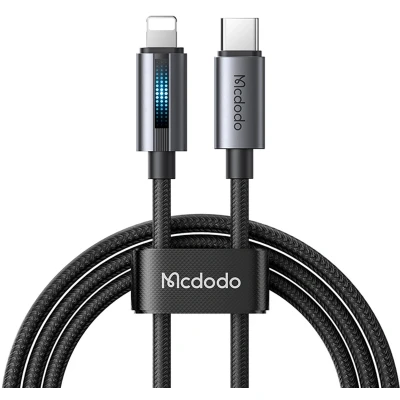 Afbeelding van Mcdodo CA 5710 USB C naar Lightning kabel met 36W knipperlicht 1,2m (zwart) (1.20 m, 3.2 Gen 2),