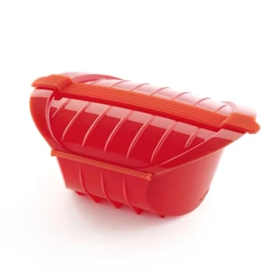 Afbeelding van Lékué Ogya Extra grote magnetronpot, 1 liter, rood