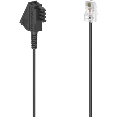 Afbeelding van Hama DSL Aansluitkabel [1x Telefoonstekker Duitsland (TAE F) 1x RJ45 stekker 8p2c] 0.5 m Zwart