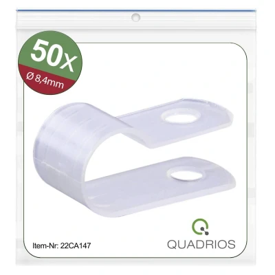 Afbeelding van Quadrios 22CA147 Bevestigingsklem Schroefbaar Bundel Ø (bereik) 8.4 mm (max) Naturel 1 set(s)