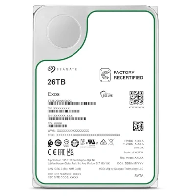 Afbeelding van Seagate Exos 26 TB interne harde schijf, 3,5 inch HDD, SATA3, 256 MB cache (vernieuwd)