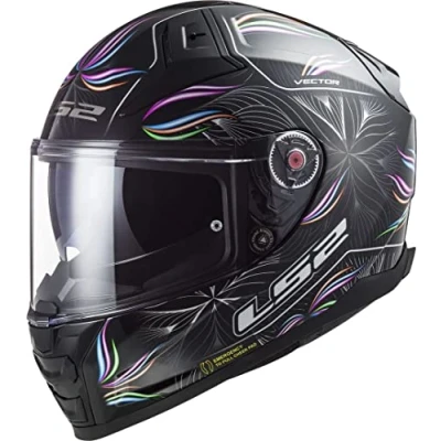 Afbeelding van LS2 FF811 Vector II Tropical Helm, zwart wit, afmeting XS voor man