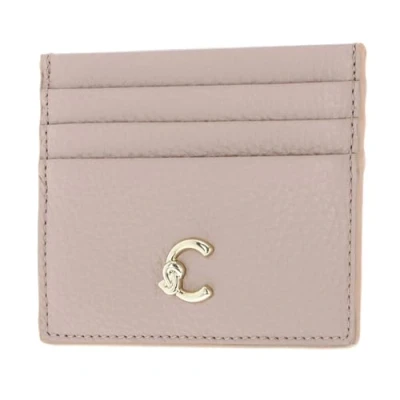 Afbeelding van COCCINELLE Leren Kaarthouder C Me Credit Card Holder Rosette Beige