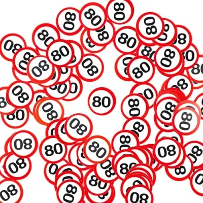 Afbeelding van Verjaardagsdecoratie confetti 80e verjaardag decoratie man vrouw tafeldecoratie