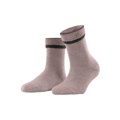 Afbeelding van Falke dames Cuddle Pads sokken in wolblend met anti slip de kleur Taupe, maat: 39 42