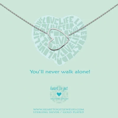 Afbeelding van Heart to get N35BHE12S Ketting You&#039;ll never walk alone zilver