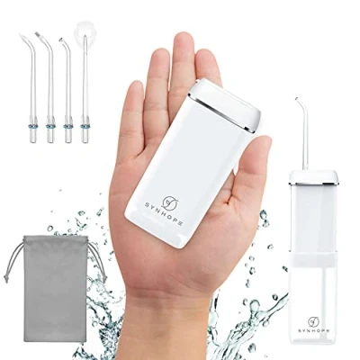Afbeelding van Waterflosser voor thuis en op reis [Mini draadloos draagbaar] Mondelinge Irrigator Watertanden Cleaner Pick, Telescopische Watertank, 3 modi &amp; IPX7 Waterdicht tanden, beugels bruggen