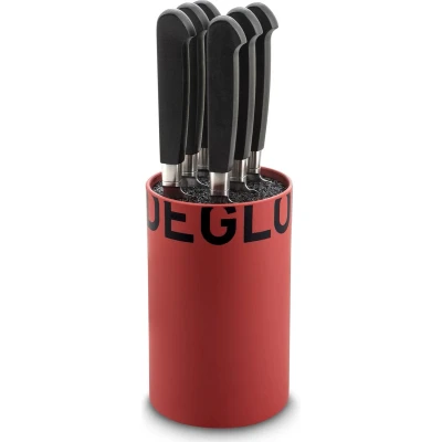 Afbeelding van Déglon Rood Messenblok met 6 Brasserie Steakmessen Elegant en Functioneel