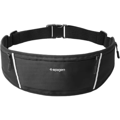 Afbeelding van Spigen hardloopriem Dynamic Shield [Ultra Lichtgewicht] Tas voor mobiele telefoon Joggingriemtas [Sneldrogend] Universele met grote capaciteit en verstelbare heupriem Zwart