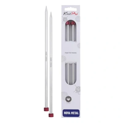 Afbeelding van KnitPro 40 cm x 6 mm Nova enkele puntige naalden, zilver