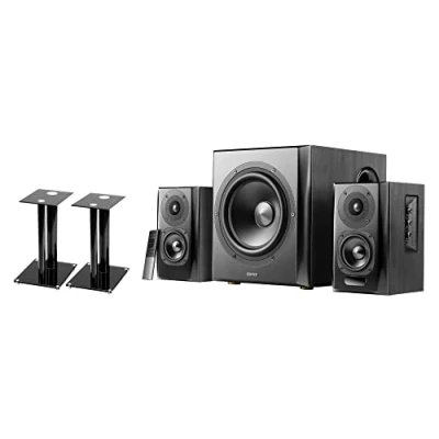Afbeelding van Edifier S351DB 2.1 geluidssysteem statief set (actief thuisbioscoopsysteem met Bluetooth 5.0 &amp; afstandsbediening incl. luidsprekerstativen) zwart