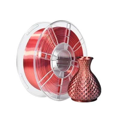 Afbeelding van iBOSS PLA 3D printerfilament, filament 1,75 mm tweekleurig zijdefilament, co extrusie glanzend printfilament 1 kg, zwart rood