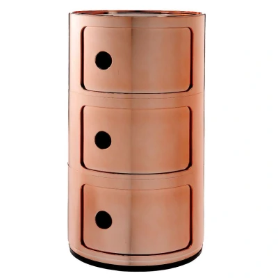 Afbeelding van Kartell Componibili Nachtkast Metallic (3 Comp.)Ø32 Koper