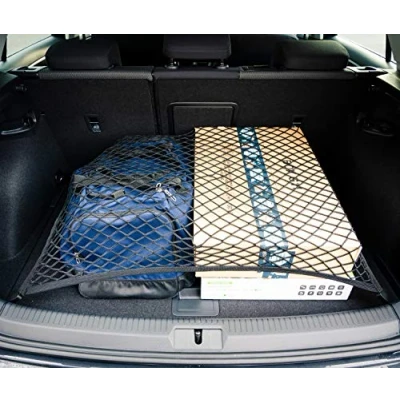 Afbeelding van Vicera Bagagenet 100 x 80 cm kofferbaknet voor grote auto&#039;s, SUV&#039;s, combibus, camper met massieve haken, auto netorganizer en beveiliging de kofferbak